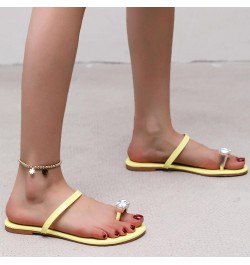 Women's Breathable Open Toe Shoes Fashion Summer Women Slippers Rhinestone Thong Flat Comfortable Casual Solid Color (Beige, ...