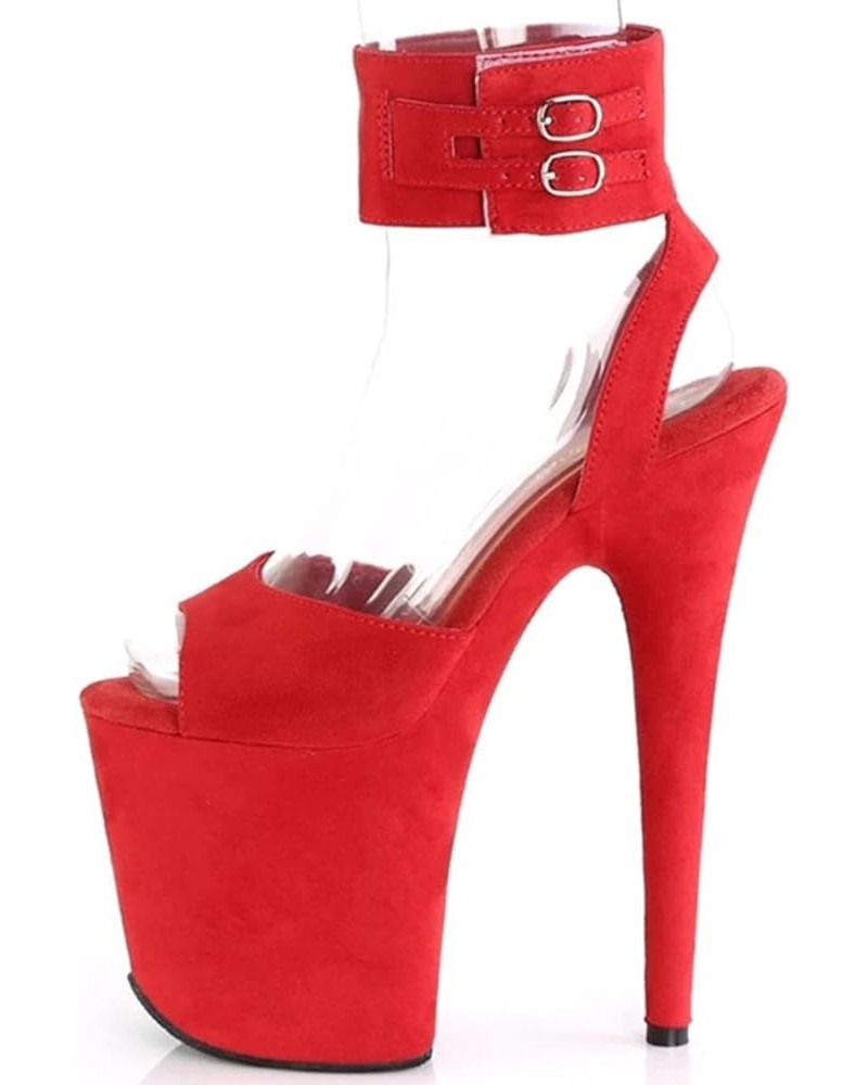 Fancy Women 20CM Heels Pole Dance Sandals 332 Red $42.99 Sandals