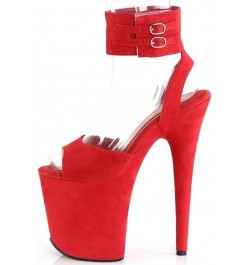 Fancy Women 20CM Heels Pole Dance Sandals 332 Red $42.99 Sandals