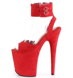 Fancy Women 20CM Heels Pole Dance Sandals 332 Red $42.99 Sandals