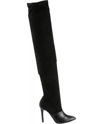 Women's Thigh High Faux Suede Pointed Toe Stretchy High Heel Dress Boots(141G-1) (6, Black) $29.85 Boots