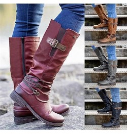 Boots For Women Knee High Wide Width Cowboy Boots Western Fashion Embroidered Wide Calf Chunky Cowgirl Boots Y15-red $24.33 B...