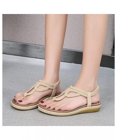 sandals women fashion bridal shoes strappy black heelsflat sandals for women summer womens sandels size 6 Beige 01 $20.15 San...