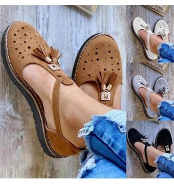 Sandals for Women Dressy Summer Flats Roman Shoes Closed Toe Slip On Strap Buckle Comfort Fashion Suede High Heels Dress Sand...