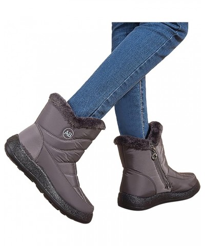 Cowgirl Cowboy Boots, Womens Ankle Flat Cold Weather Boots Round Toe Pull-On Soft Soled Hiking Boots Warm Snow Shoe Grey $26....