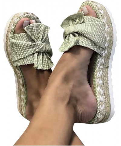 Women's Ring Toe Wedges Leather Flat Slippers Bohemian Wedge Platform Slippers Roman Sandals Beach Flip-Flops A03green $12.36...