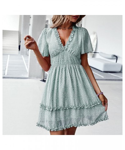 Spring Sexy Dress Short Temperament Light Dress Green - 2024 Independence Day $16.23 Pumps