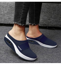 Women's Canvas Low Top Sneaker Lace-up Classic Casual Shoes Women's Wedge Sneakers Womens White Shoes Dark Blue $10.79 Fashio...