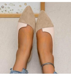 Fashion Womens Breathable Lace Up Shoes Solid Leather Pointed Toe Slip on Casual Shoes Slingback Shoes for Women (Beige, 8) B...