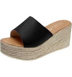 Wedge Flip Flop Sandals For Women Cloud Slides For Women Sandals Slides For Womens Sandals Orthopedic Sandals J-black $10.74 ...