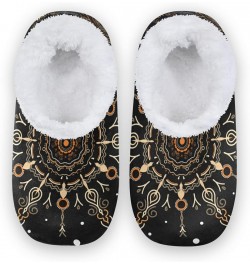 ECHOLI Floral Mandala Retro Boho House Slippers for Women Men Cozy Warm Fuzzy Slippers Socks Indoor Washable Soft Non Slip Wi...