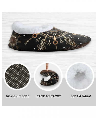 ECHOLI Floral Mandala Retro Boho House Slippers for Women Men Cozy Warm Fuzzy Slippers Socks Indoor Washable Soft Non Slip Wi...