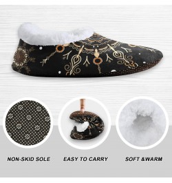 ECHOLI Floral Mandala Retro Boho House Slippers for Women Men Cozy Warm Fuzzy Slippers Socks Indoor Washable Soft Non Slip Wi...