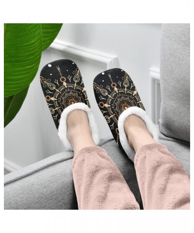 ECHOLI Floral Mandala Retro Boho House Slippers for Women Men Cozy Warm Fuzzy Slippers Socks Indoor Washable Soft Non Slip Wi...