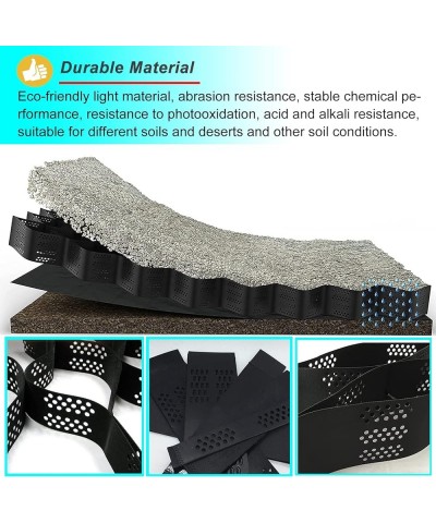 Foldable & Scalable Geo Grid Fabric - 5cm/2 Inch Tall, Black Anti-Deformation Gravel Stabilizer Grid, for Slope Steep Drivewa...