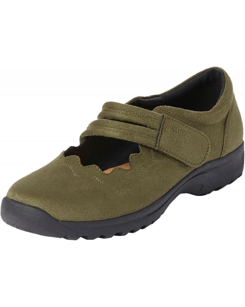 Women's Wide Width The Keylani Flat Dark Olive $16.59 Flats