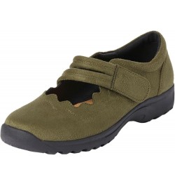 Women's Wide Width The Keylani Flat Dark Olive $16.59 Flats