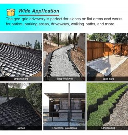 Foldable & Scalable Geo Grid Fabric - 5cm/2 Inch Tall, Black Anti-Deformation Gravel Stabilizer Grid, for Slope Steep Drivewa...