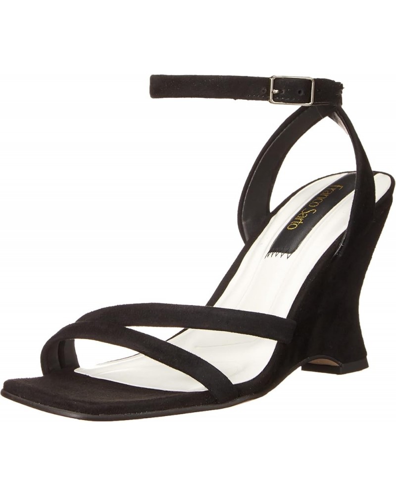 Women's L-Franca Wedge Sandal Black $28.43 Loafers & Slip-Ons