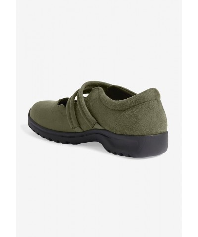 Women's Wide Width The Keylani Flat Dark Olive $16.59 Flats