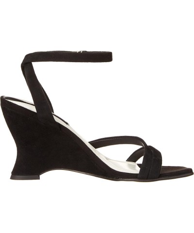 Women's L-Franca Wedge Sandal Black $28.43 Loafers & Slip-Ons