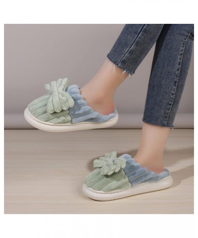 Ankle Slippers for Women Men Designed Ladies Ladies Fashion Colorblock Bow Closed Toe Fashion Comfy Graphic House Shoes (E-Gr...