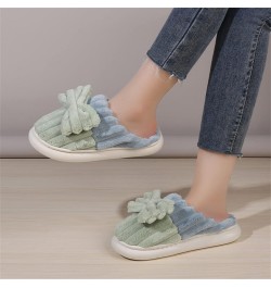 Ankle Slippers for Women Men Designed Ladies Ladies Fashion Colorblock Bow Closed Toe Fashion Comfy Graphic House Shoes (E-Gr...