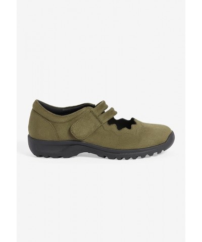 Women's Wide Width The Keylani Flat Dark Olive $16.59 Flats