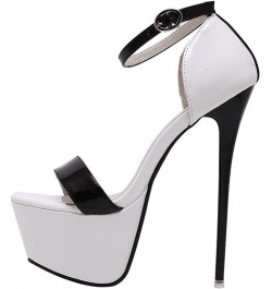 Women Open Toe High Stilettos Platform Party Pump Heel Sandals Black,white $21.59 Sandals