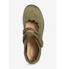 Women's Wide Width The Keylani Flat Dark Olive $16.59 Flats