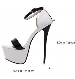 Women Open Toe High Stilettos Platform Party Pump Heel Sandals Black,white $21.59 Sandals