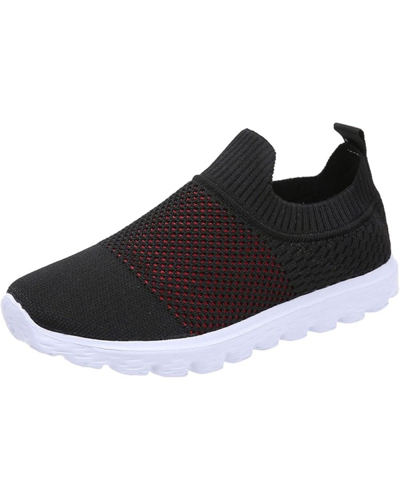 Women Fashion Running Sneaker, Lightweight Walking Tennis Shoes, Non Slip for Work Travel, Flat Shoes Moccasins Z 14-black $1...