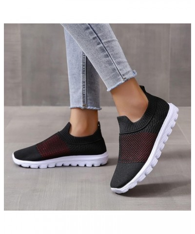 Women Fashion Running Sneaker, Lightweight Walking Tennis Shoes, Non Slip for Work Travel, Flat Shoes Moccasins Z 14-black $1...