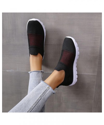 Women Fashion Running Sneaker, Lightweight Walking Tennis Shoes, Non Slip for Work Travel, Flat Shoes Moccasins Z 14-black $1...