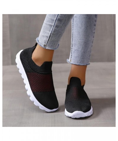 Women Fashion Running Sneaker, Lightweight Walking Tennis Shoes, Non Slip for Work Travel, Flat Shoes Moccasins Z 14-black $1...