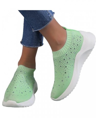 Women Athletic Running Shoes Mesh Sneakers Tennis Breathable Walking Gym Work Shoes Shoes Women Casual Z-01 Green $14.41 Athl...