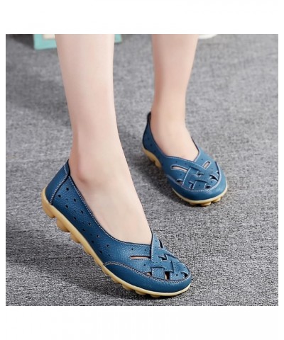 Flats Shoes for Women Platform Espadrille Sandal Block Heels Chunky Open Toe Strappy Non Slip Flat Shoes 86-ibzwp-j-lightblue...