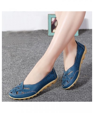 Flats Shoes for Women Platform Espadrille Sandal Block Heels Chunky Open Toe Strappy Non Slip Flat Shoes 86-ibzwp-j-lightblue...