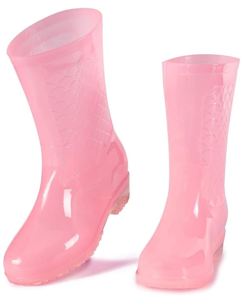 Rain Boots for Women Waterproof Garden Boots Anti-Slip Rain Boots Ladies Candy Color Lightweight Boots Pink Mid-calf Boots $1...