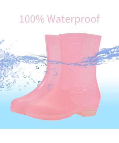 Rain Boots for Women Waterproof Garden Boots Anti-Slip Rain Boots Ladies Candy Color Lightweight Boots Pink Mid-calf Boots $1...