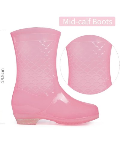 Rain Boots for Women Waterproof Garden Boots Anti-Slip Rain Boots Ladies Candy Color Lightweight Boots Pink Mid-calf Boots $1...