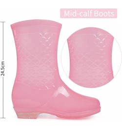 Rain Boots for Women Waterproof Garden Boots Anti-Slip Rain Boots Ladies Candy Color Lightweight Boots Pink Mid-calf Boots $1...