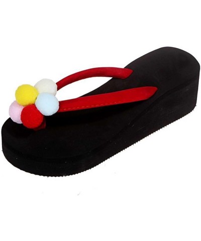 Sandalias de playa de verano mujer zapatillas coloridas de girasol de talla grande zapatos diarios viaje a casa T-571 Red $8....