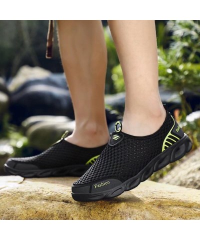 Mens Womens Lightweight Breathable Water Shoes for River Beach Black/Green $13.29 Outdoor Shoes