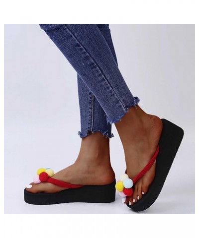 Sandalias de playa de verano mujer zapatillas coloridas de girasol de talla grande zapatos diarios viaje a casa T-571 Red $8....