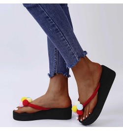 Sandalias de playa de verano mujer zapatillas coloridas de girasol de talla grande zapatos diarios viaje a casa T-571 Red $8....