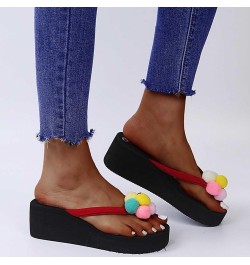 Sandalias de playa de verano mujer zapatillas coloridas de girasol de talla grande zapatos diarios viaje a casa T-571 Red $8....