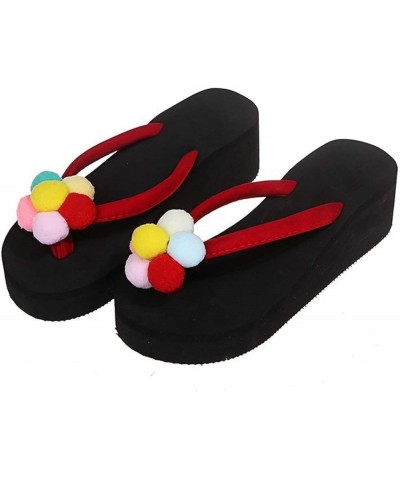 Sandalias de playa de verano mujer zapatillas coloridas de girasol de talla grande zapatos diarios viaje a casa T-571 Red $8....