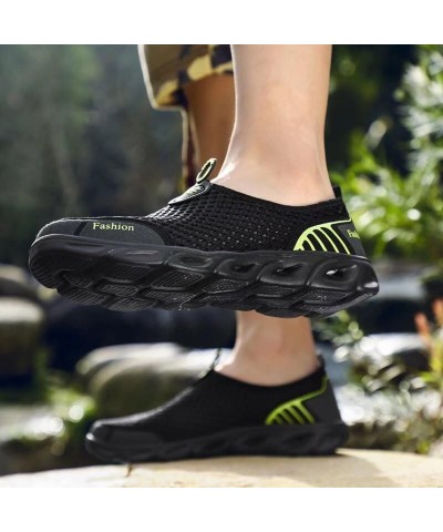 Mens Womens Lightweight Breathable Water Shoes for River Beach Black/Green $13.29 Outdoor Shoes