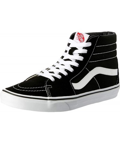 Unisex Sk8-Hi Slim Women's Skate Shoe Black/Black/White Canvas $25.64 Athletic Shoes